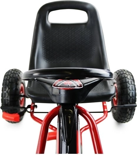 Pedálová vzduchová motokára + Nafukovací pneumatiky + Nastavitelné sedadlo – Červená