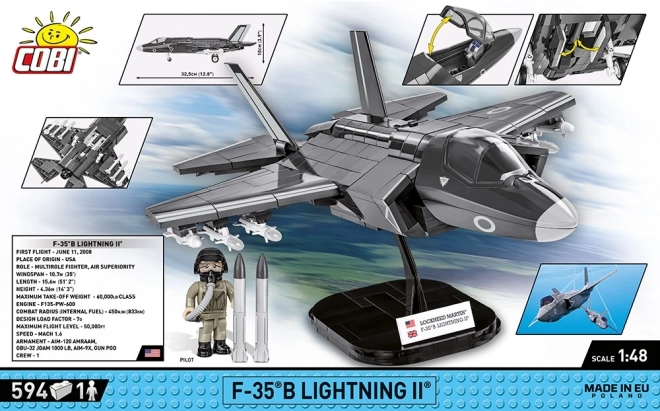 Model bojového letounu F-35B Lightning II z kostiček