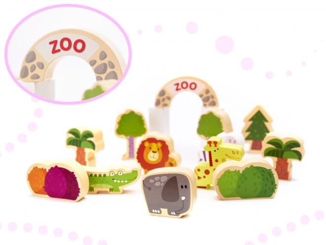 Dřevěné vzdělávací město puzzle 120 dílků