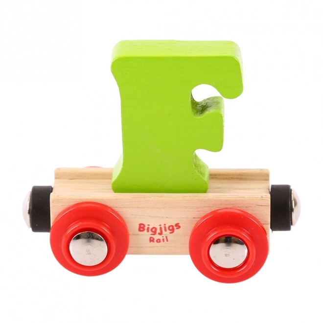 Bigjigs Rail dřevěný vagónek s písmenem F