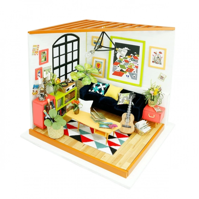 Robotime miniatura domečku obývací pokoj