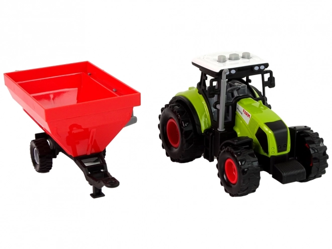 Traktor Farm Odpojitelný přívěs na obilí Zvuk Zelená