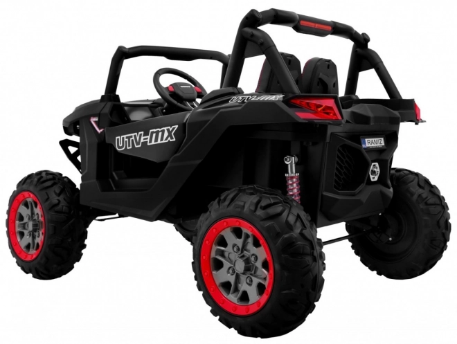 Dětské autíčko UTV-MX černé 4x4 s MP4, dálkové ovládání a LED osvětlení