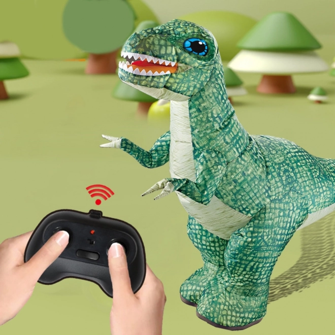 Zelený zdalně řízený nafukovací dinosaurus