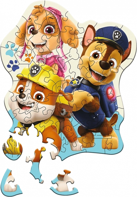 Dřevěné oboustranné puzzle Tlapková patrola 50 dílků