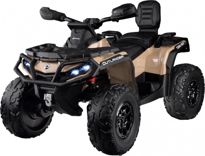 Dětský elektrický čtyřkolový vůz CAN-AM OUTLANDER 4x4 s LED panelem 24V – Bežová