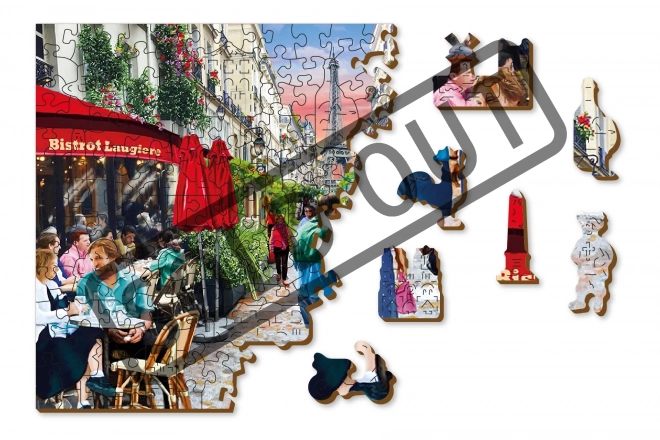 Dřevěné puzzle Pařížské bistro 2v1