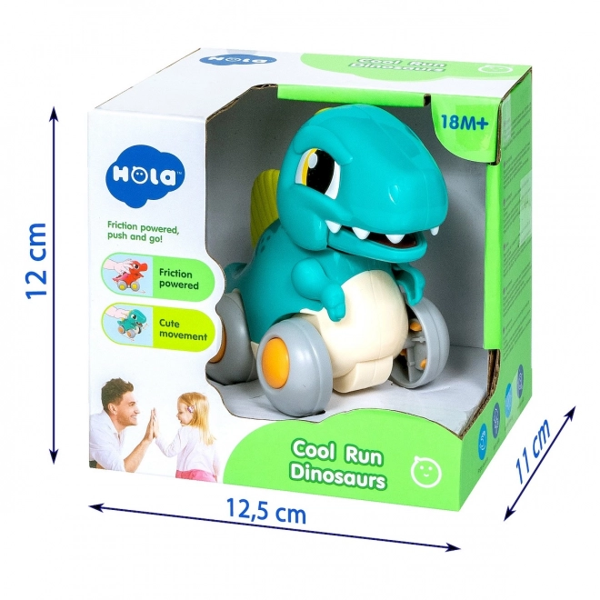Interaktivní dinosaurus na kolečkách modrý