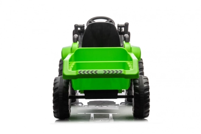 Dětský elektrický traktor se lžící zelený