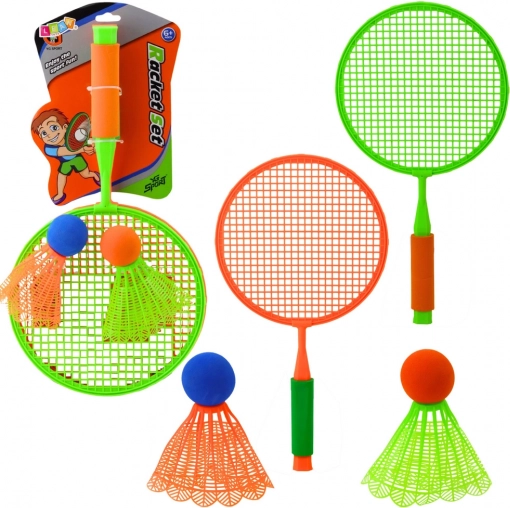 Sada na badminton pro děti - 2 rakety a 2 velké míčky