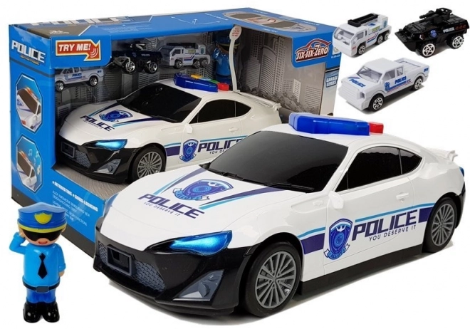 Policejní auto s garáží 2v1 se zvukem a světly
