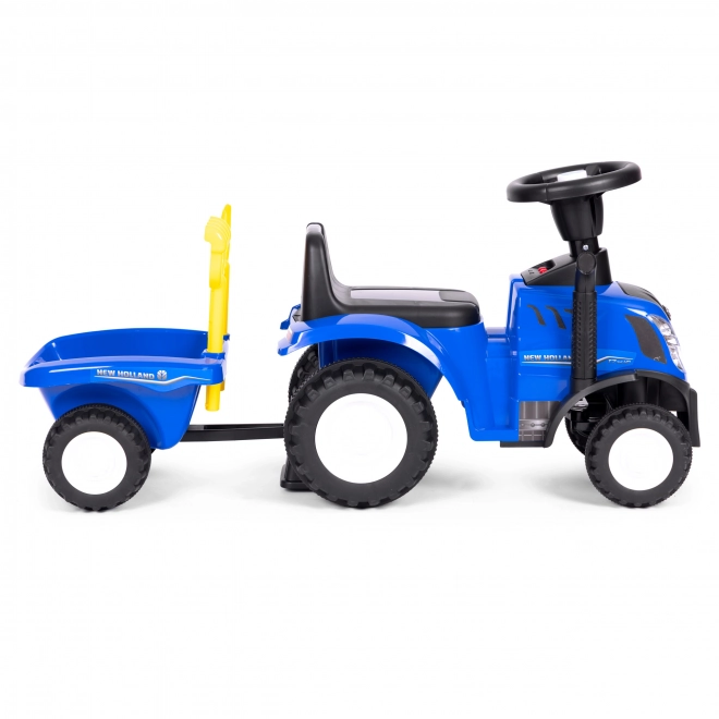 Dětský traktor s přívěsem, interaktivní volant, zvuky – modrý