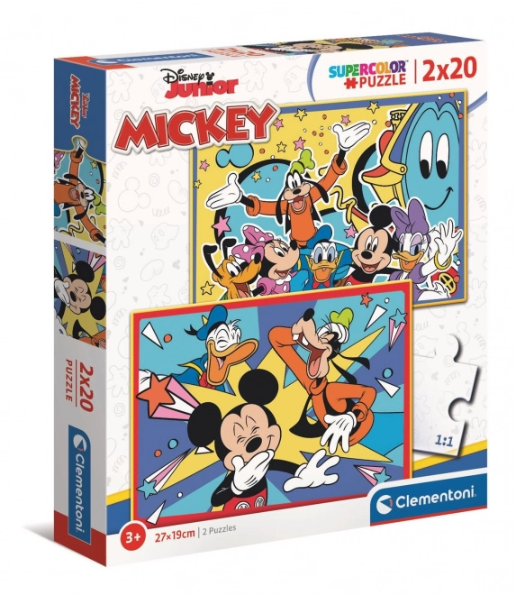 Clementoni puzzle Mickey a kamarádi 2x20 dílků