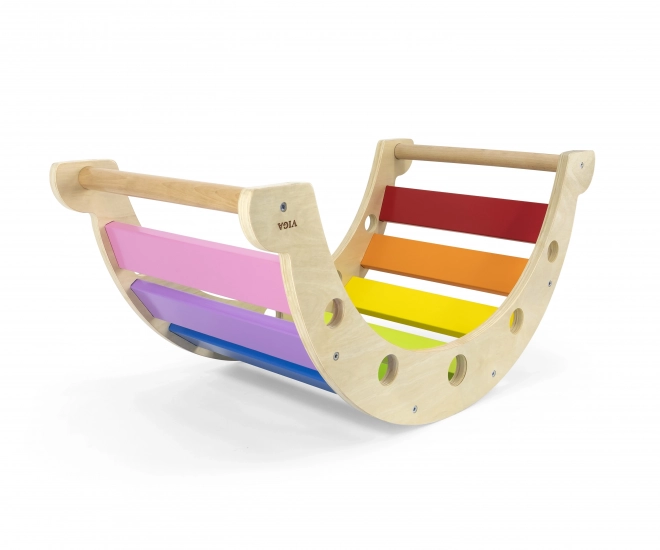Viga dřevěný houpačkový most Montessori duhový