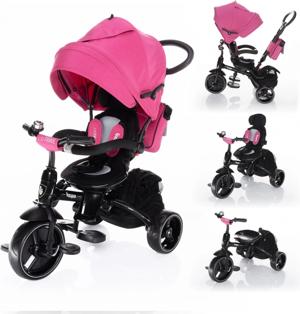 Tříkolka Citi Trike Candy Pink s vodicí tyčí a stříškou