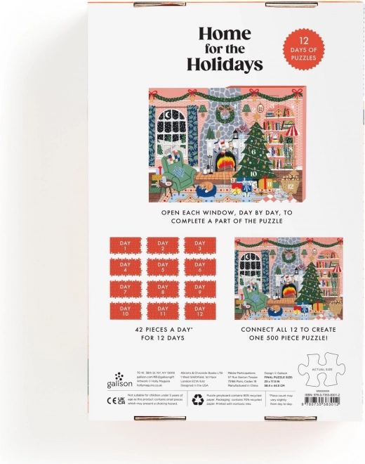 GALISON Puzzle Adventní kalendář Doma na Vánoce 12x42 dílků