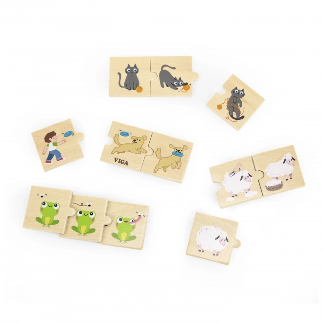 Viga dřevěná skládačka puzzle aktivity zvířat