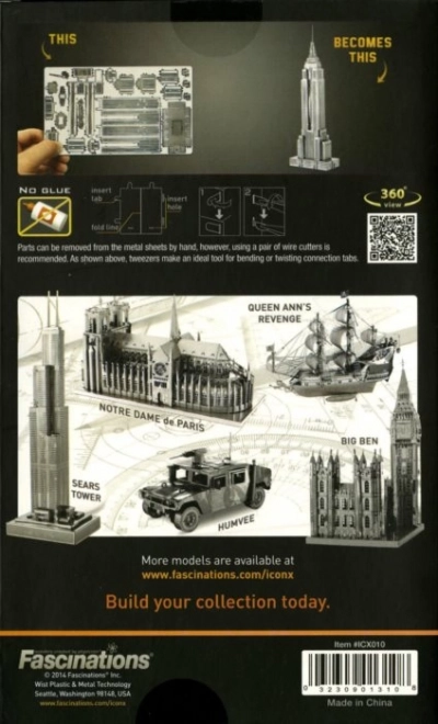 3D kovový model Empire State Building METAL EARTH