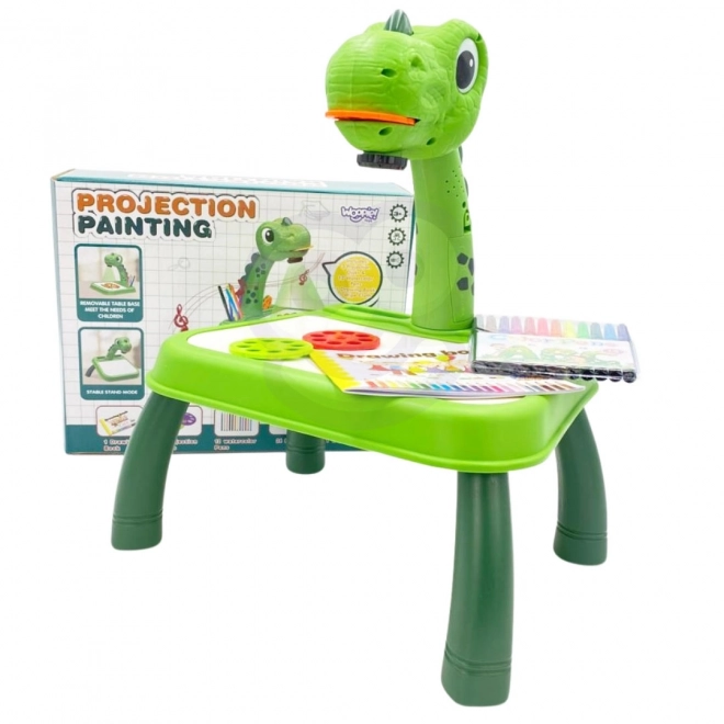 WOOPIE Dinosaurův projektor s tabulí a fixy