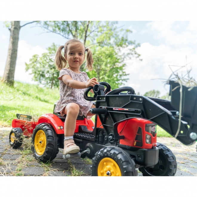 FALK Traktor šlapací 2030M Red Supercharger pedal charger s vlečkou