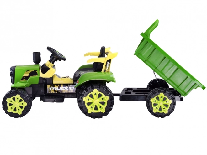 Traktor s přívěsem na baterii – Zelená