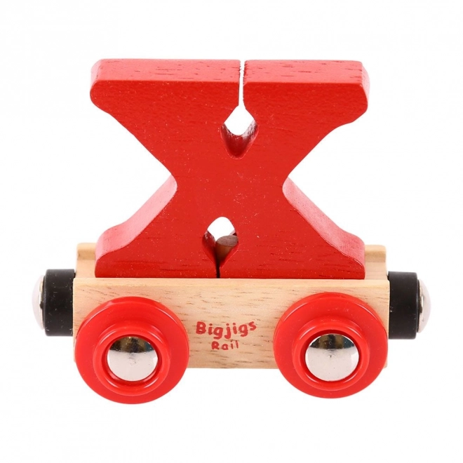 Dřevěný vagónek s písmenem X - Bigjigs Rail