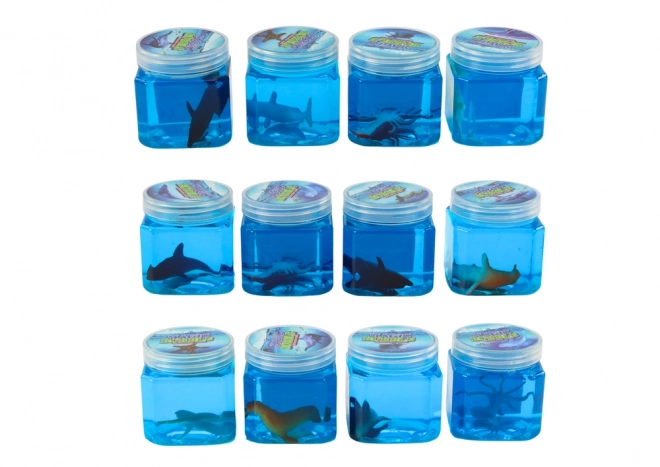 Glutek Slime s figurkami zvířat modrý