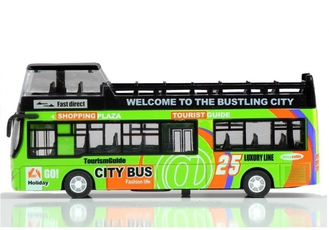 Turistický dvoupatrový autobus 1:32 Otevírání dveří Zelená barva