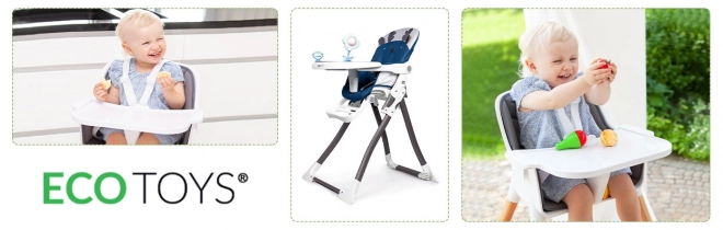 ECOTOYS Jídelní židlička 2v1 modrá