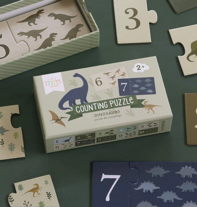 A Little Lovely Company Přiřazovací puzzle – Počítání s dinosaury