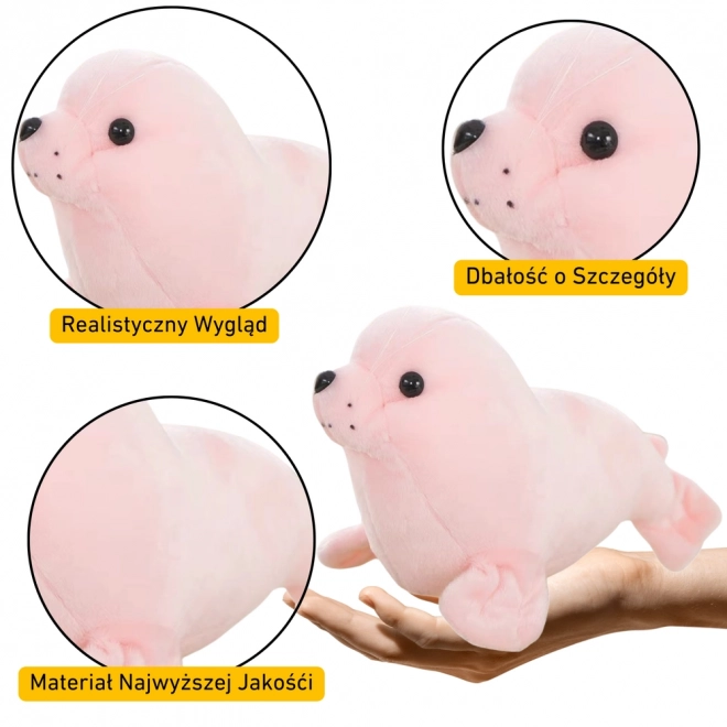 Růžová plyšová tuleně 24 cm