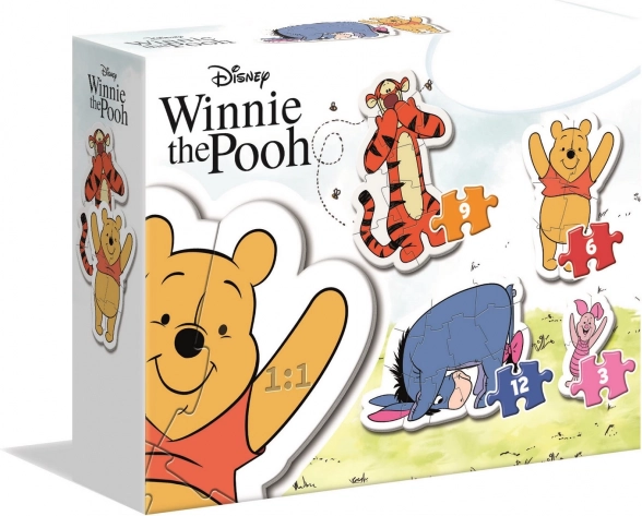 Clementoni moje první puzzle Medvídek Pú 4v1 (2–5 dílků)