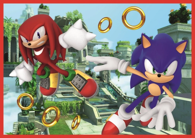 Puzzle 4v1 Sonic/Sonic The Hedgehog 28,5x20,5cm v krabici 28x28x6cm