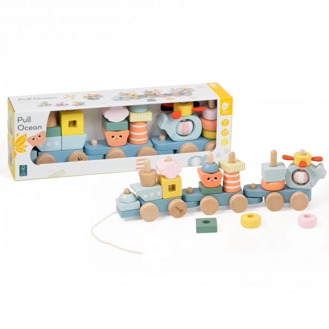 Montessori dřevěná vláčkodráha Oceán