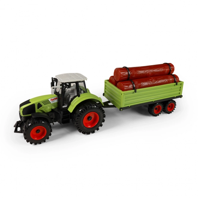 Traktor s přívěsem na dřevo