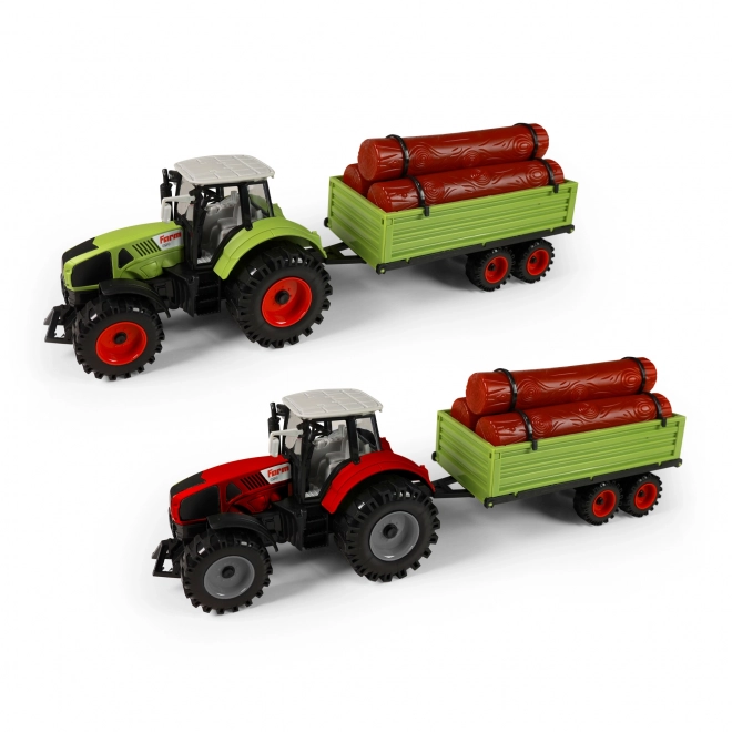 Traktor s přívěsem na dřevo