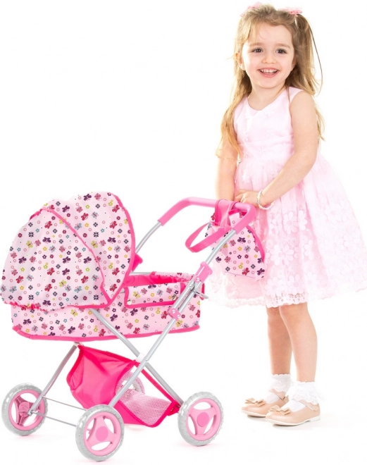 CHIPOLINO Hluboký kočárek pro panenky Dora – motýlci