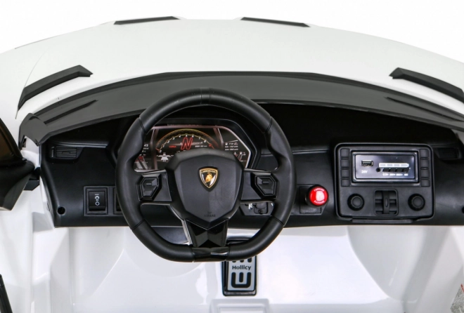 Lamborghini SVJ DRIFT pro 2 děti Bílá + funkce Drift + dálkové ovládání + MP3 LED + pomalý start