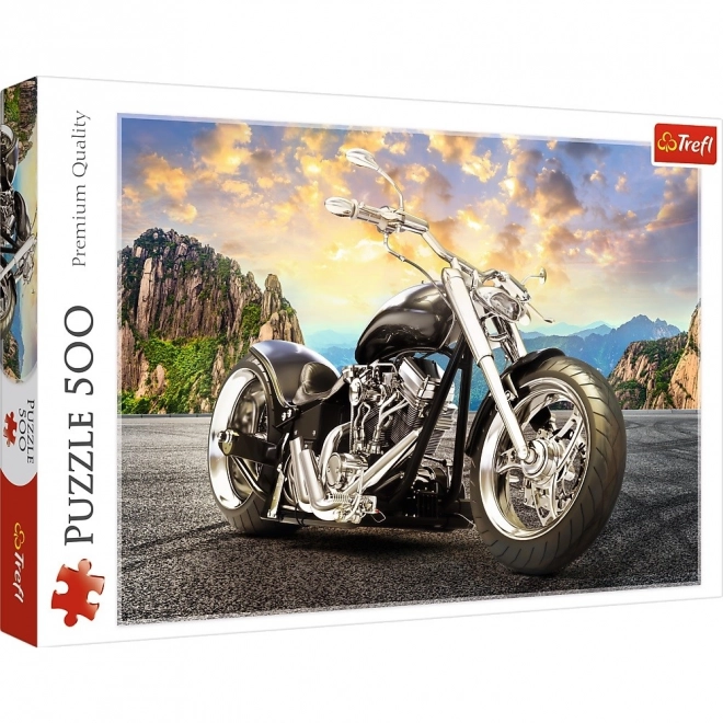 Puzzle 500 dílků Černý motocykl