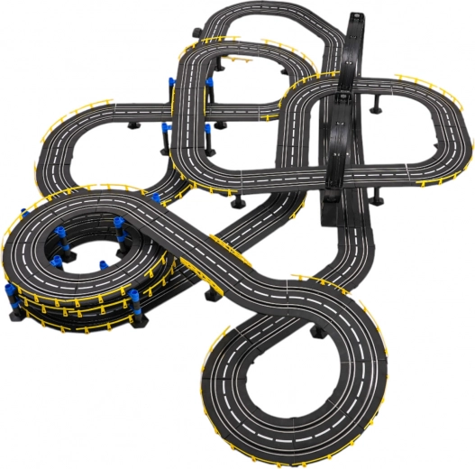 Modulární trať s ostrými zatáčkami a smyčkami