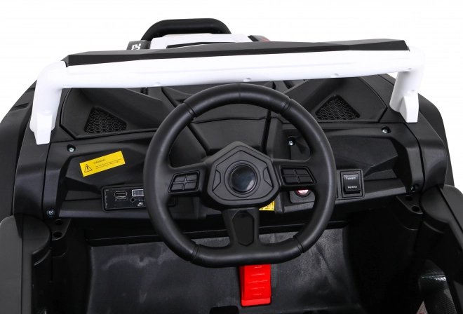 Buggy UTV 2000M mașină de curse cu baterie + sunete MP3 lumini + telecomandă + pornire lentă – Bílé