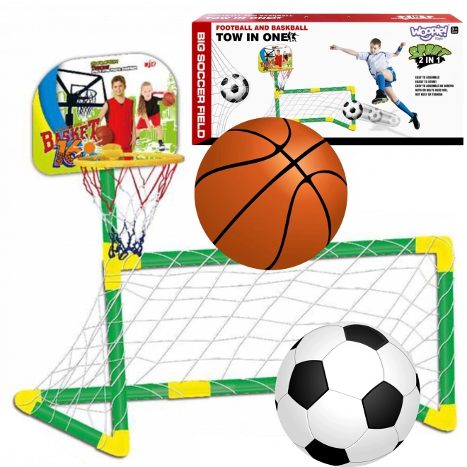 Sportovní sada 2v1 Dětský basketbal a fotbal Woopie