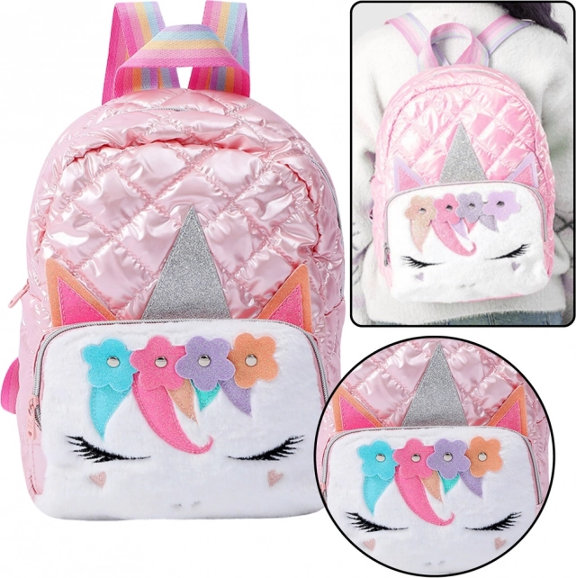 Dětský školní batoh jednorožec růžový 32 cm