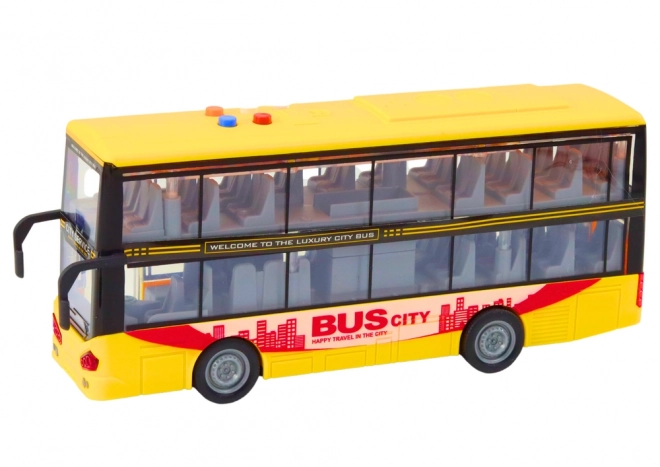 Dvoupatrový autobus 1:16 Světla Zvuky Drive Yellow