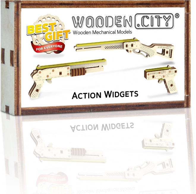 Dřevěné 3D puzzle WOODEN CITY mini sada zbraní