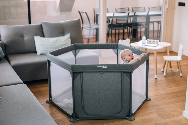 FREEON Dětská ohrádka Hexagon, melanžově šedá