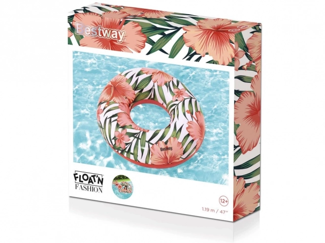 Nafukovací plavecký kruh Tropical Palms Bestway – Růžové