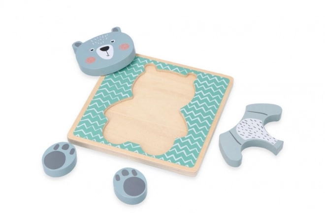 Dřevěné dětské puzzle - Medvěd