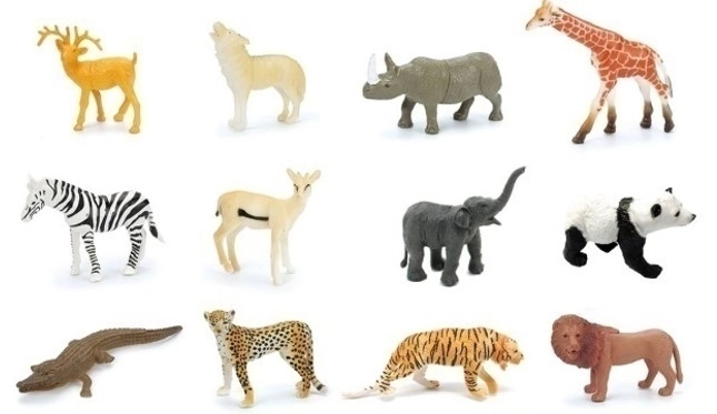 Set figurek divoké zvěře 12 ks