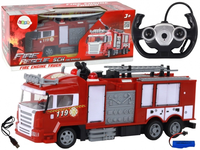 Velké RC hasičské auto s funkcí stříkání vody